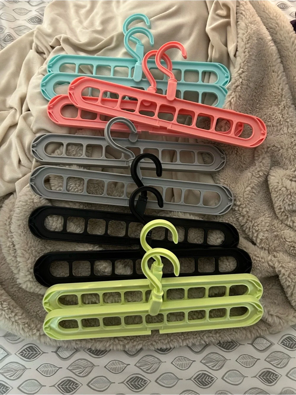 Multi-Position Space-Saving Closet Hangers - Assorted Colors